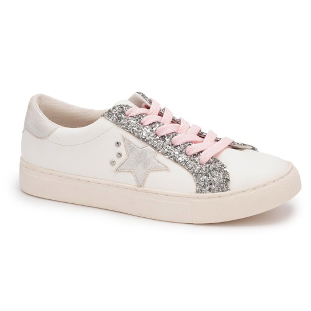 Corkys Supernova Star Sneakers in Silver Glitter